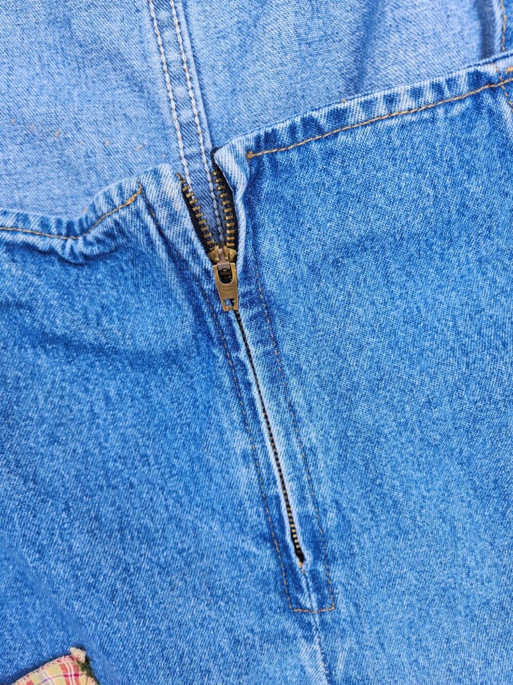 Vintage Watch L.A. 90s Patchwork Denim Streetwear Overalls XL Cottagecore Y2K - Picture 8 of 14